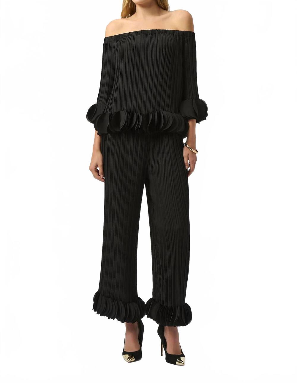 NEW JOSEPH RIBKOFF joa ruffle pants in 11blk